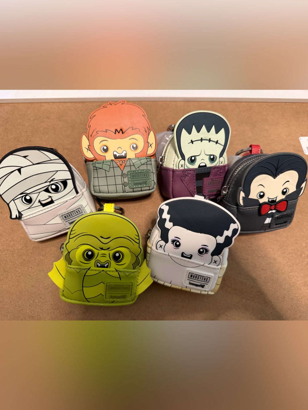 Universal monsters loungefly bag charm set
